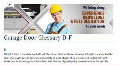 Glossary - Garage Door Repair Menlo Park